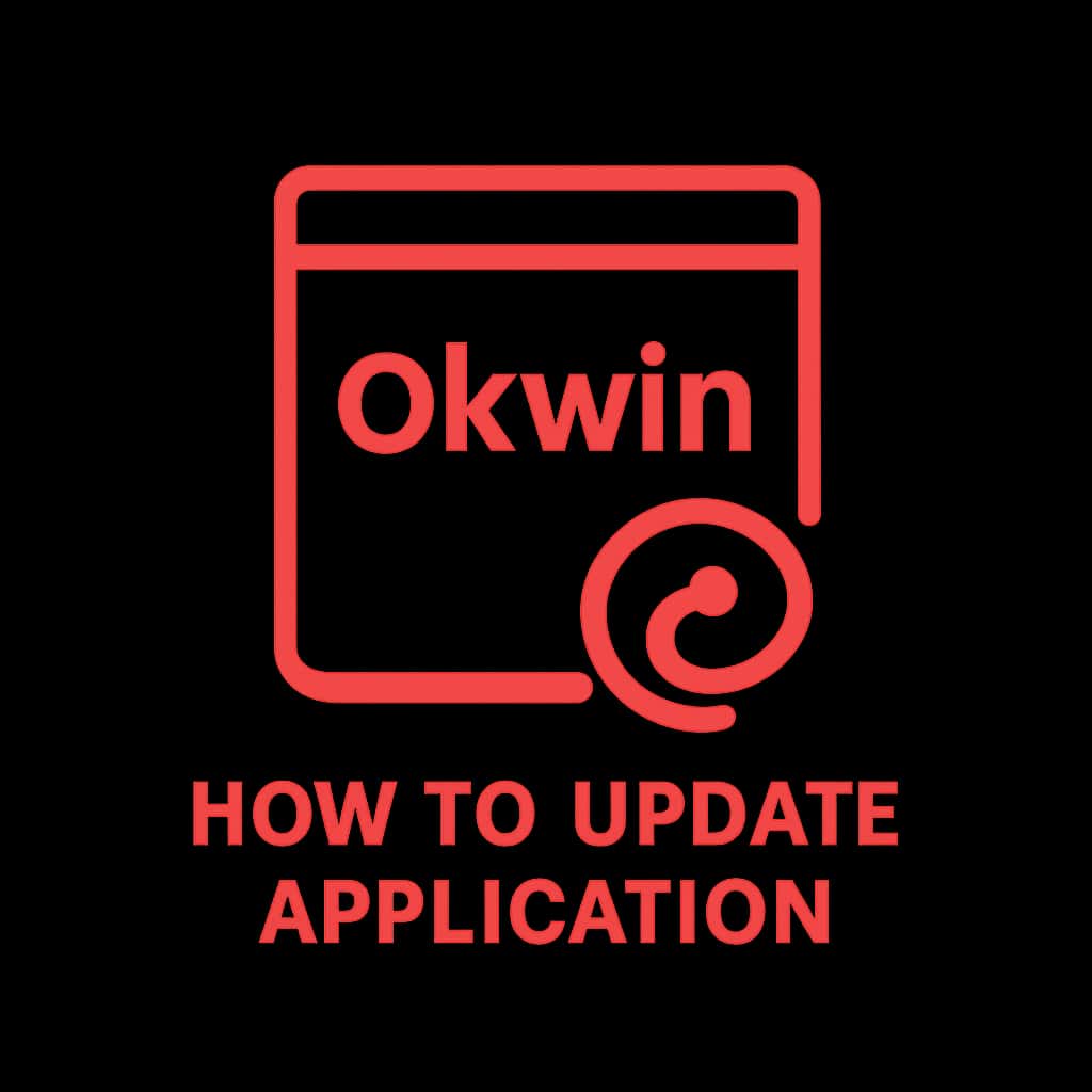 Badge representing the Okwin application update guide.