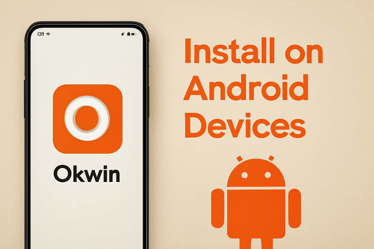 Visual representation of the installation process for Okwin on Android devices.