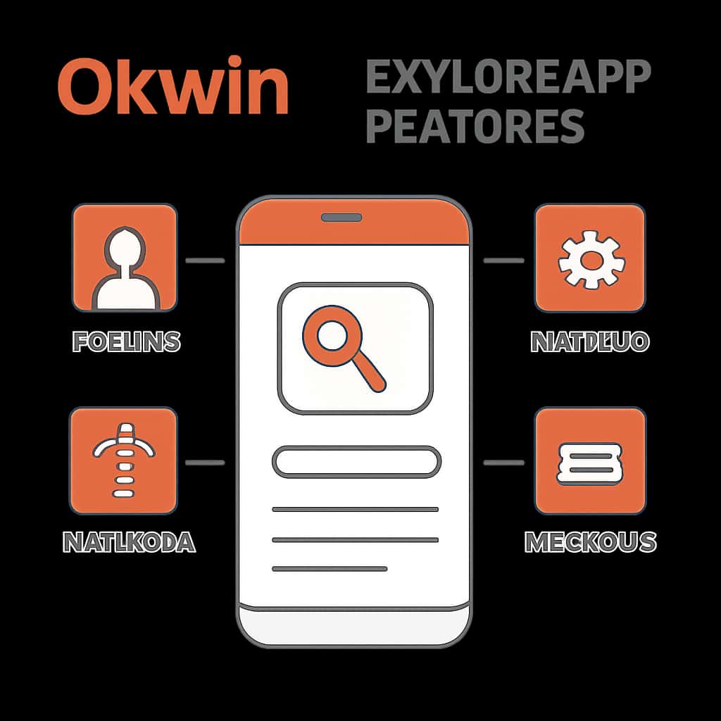 An educational diagram about Okwin App features.