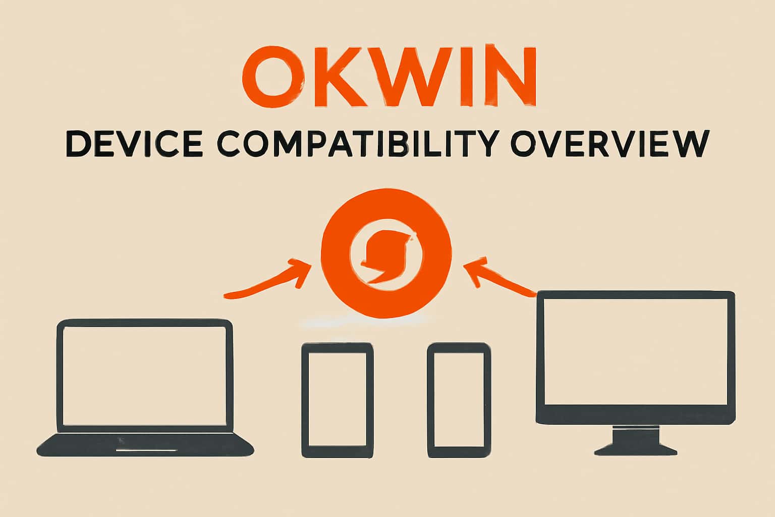Informational graphic on Okwin device compatibility.