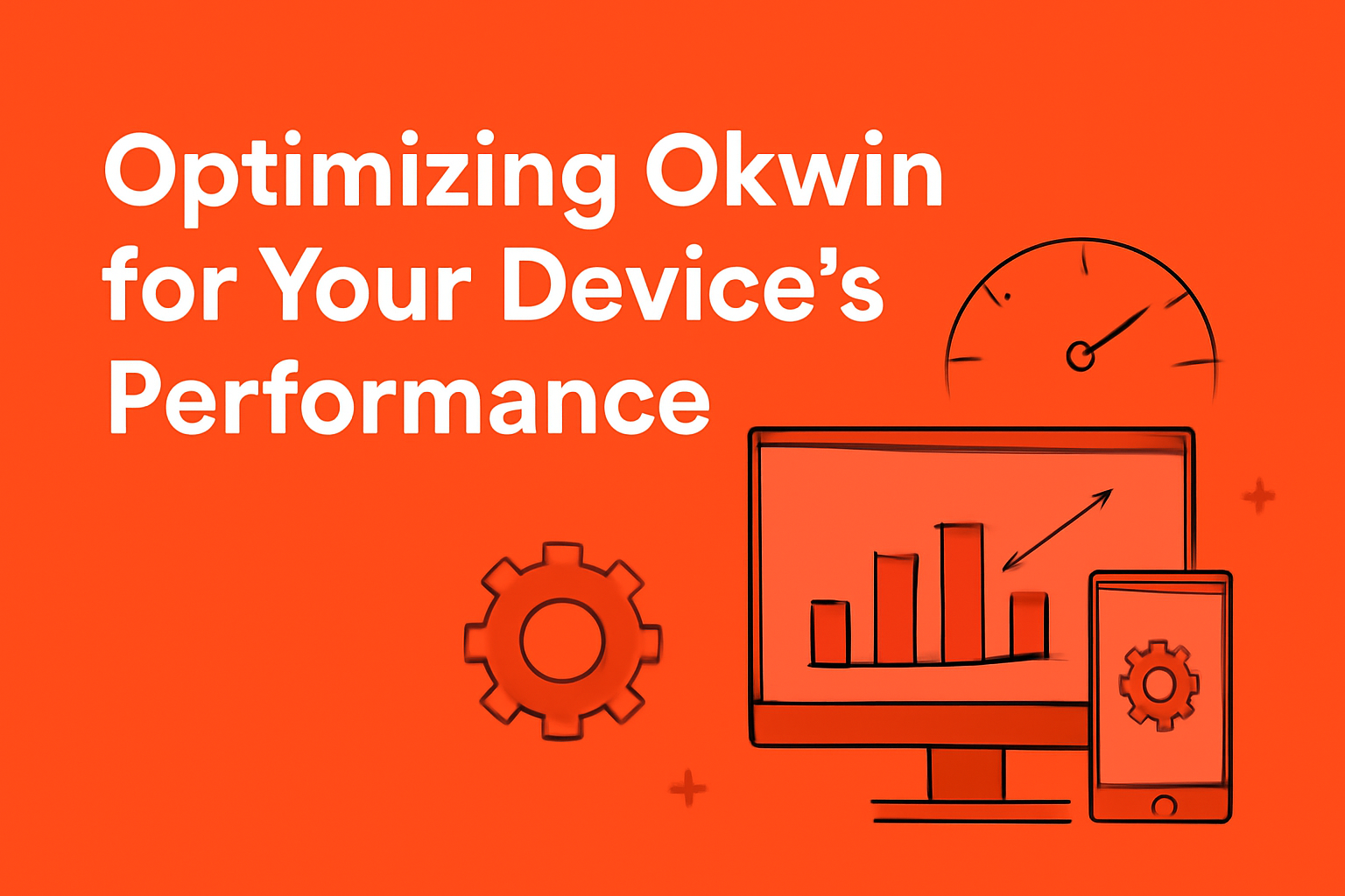 Informational scene showcasing the update process for the Okwin app on Android.