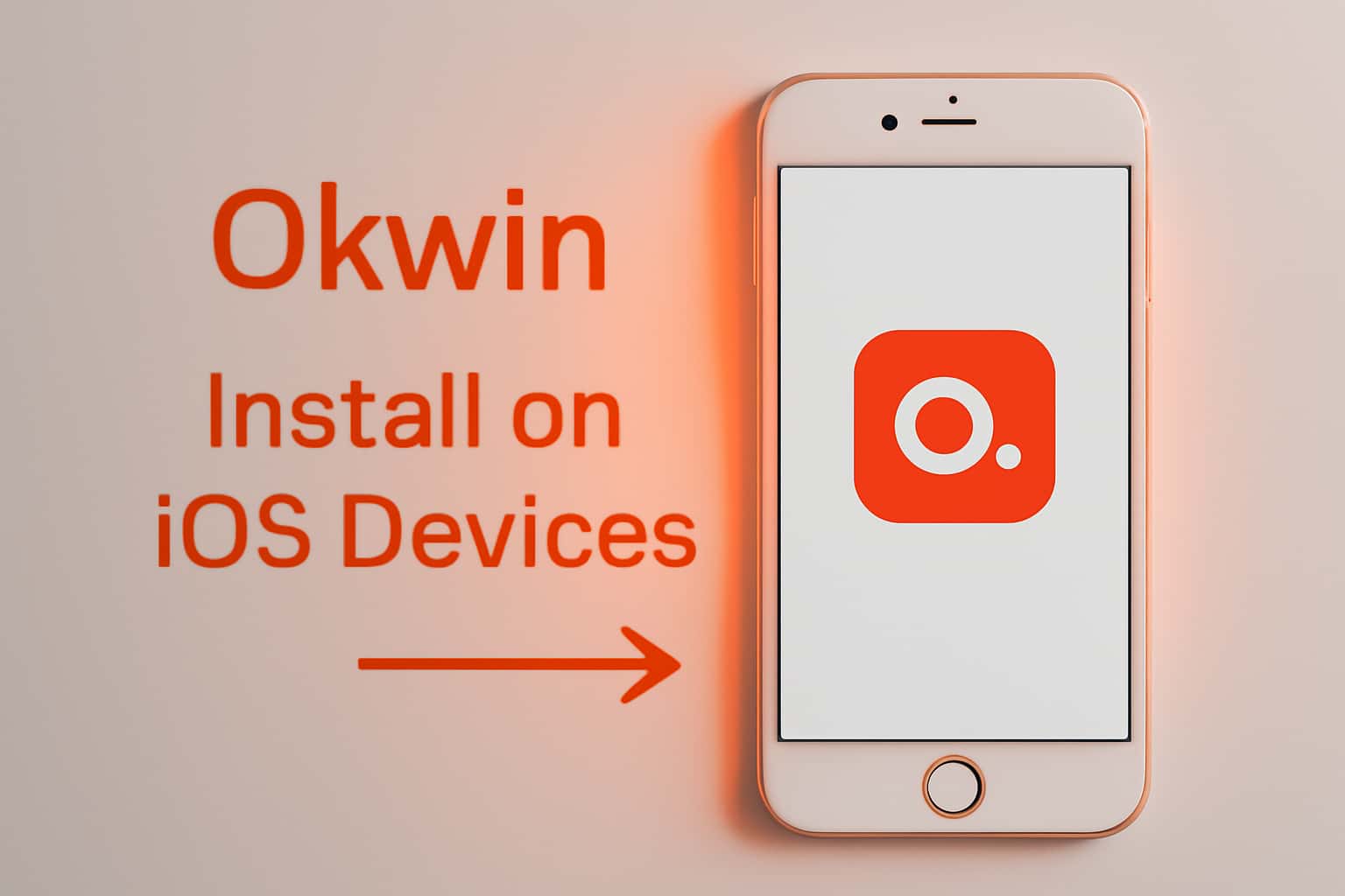 Informational graphic on how to install Okwin on iOS devices.