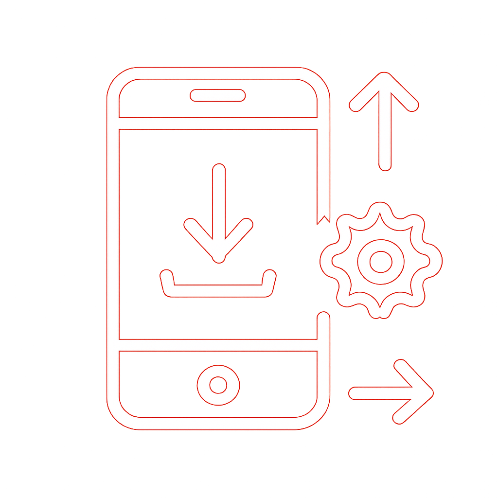 An educational diagram illustrating the steps to download Okwin.