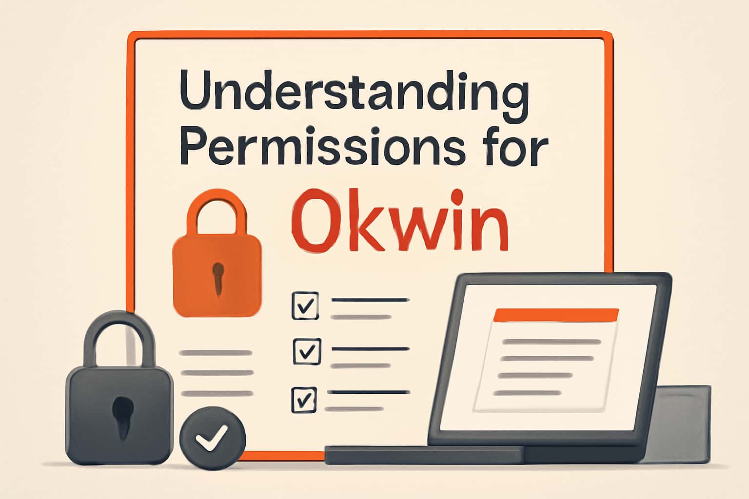 Informational graphic on permissions for Okwin app