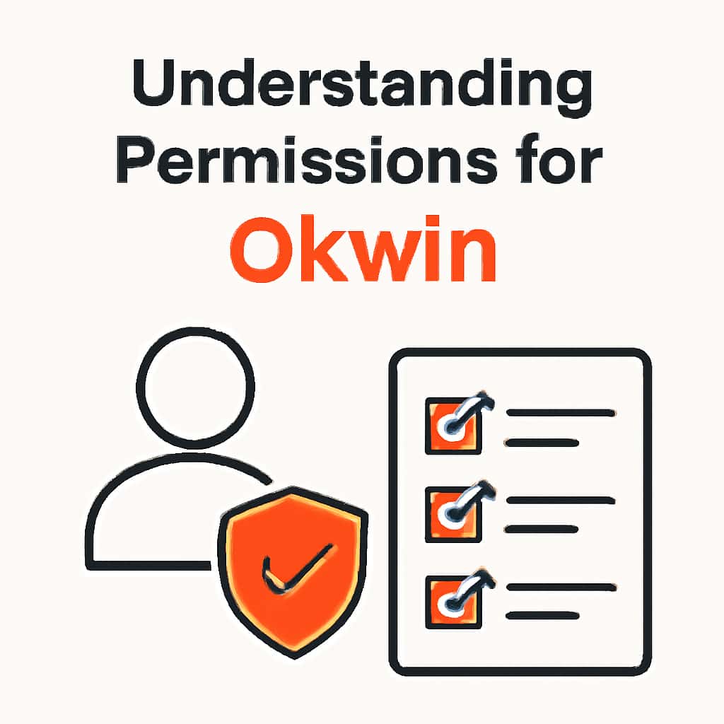 Diagram detailing permissions required for Okwin app