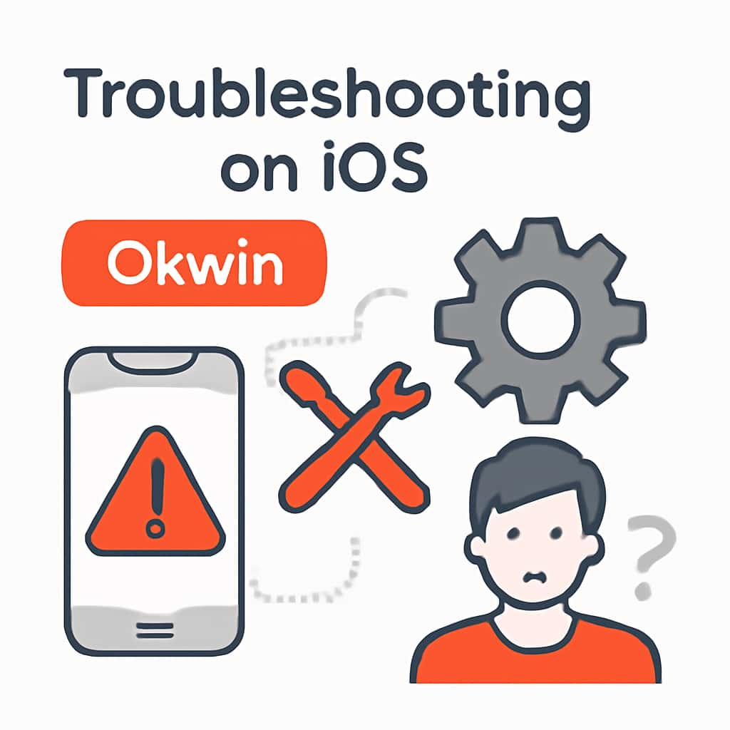 An educational diagram explaining Okwin troubleshooting steps.