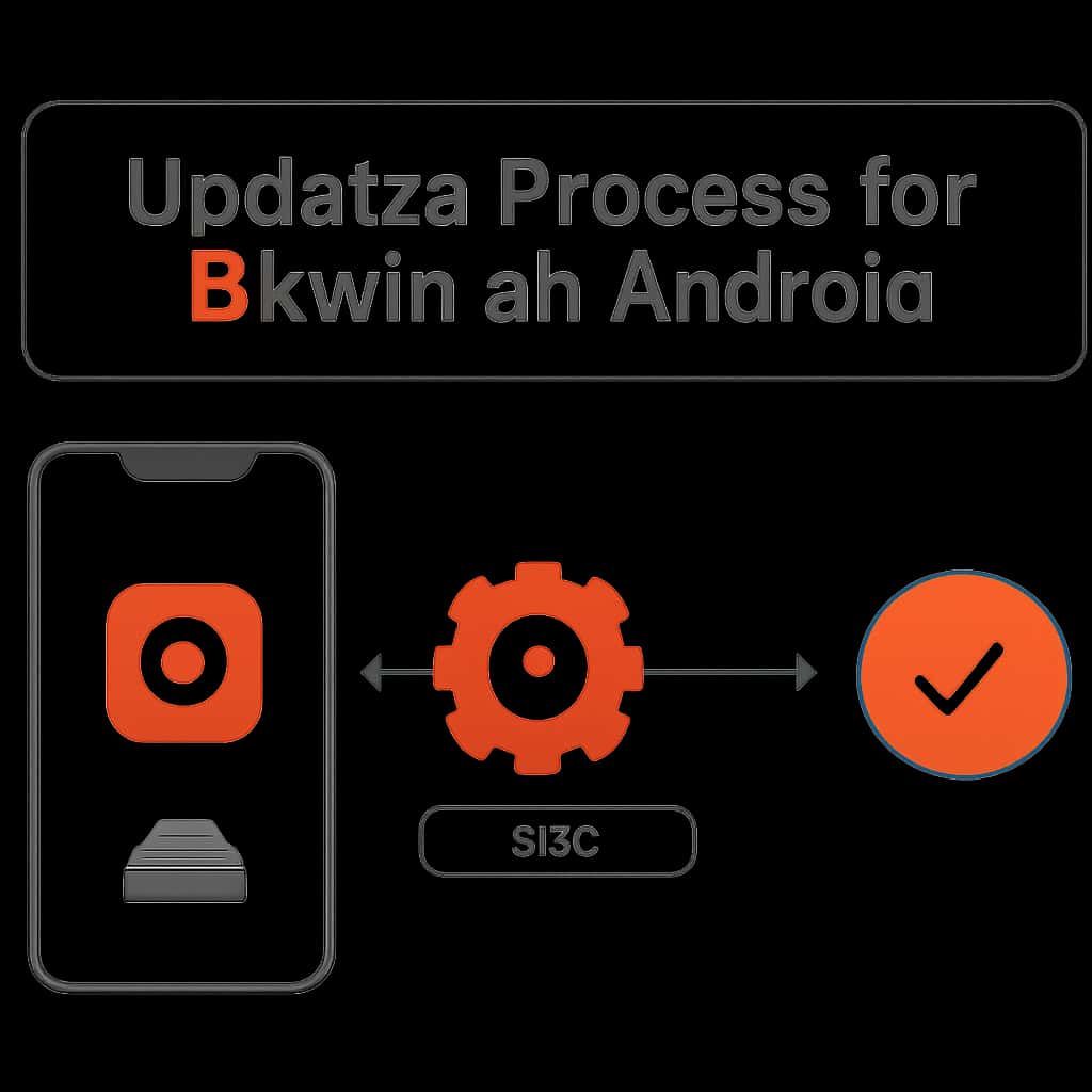 Diagram illustrating the steps for updating Okwin on Android.